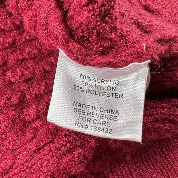 ModCloth Sweater Womens Small Red Berry Excellent Example Textured Knit Popcorn - Picture 4 of 8
